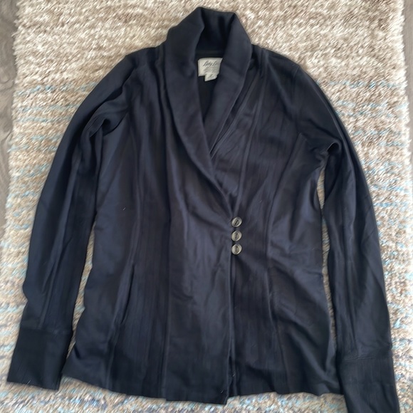 - Lucky lotus lucky brand black wrap cardigan with buttons size m - Picture 2 of 14